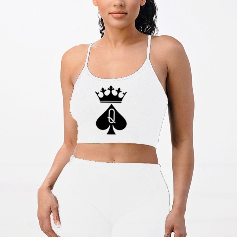 Women's "Queen" Cropped Cami Sleep Set